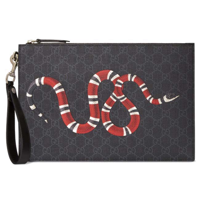 G*u*i bestiary pouch with kingsnake 473904(30*20*1.5cm)
